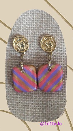 Brinco cerâmica listras