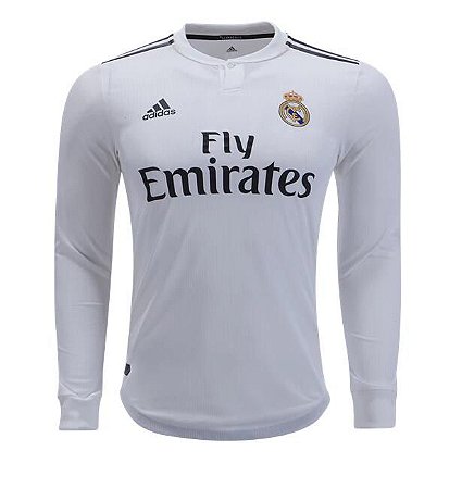 camisa real madrid preta manga longa