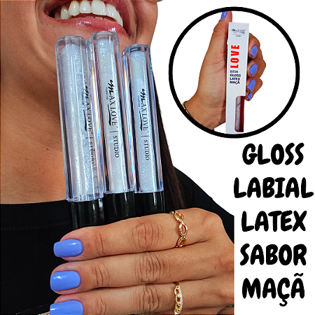 Batom De Gloss Labial Látex Translúcido Maçã Ax Love Finação Perfeito E Perfumada
