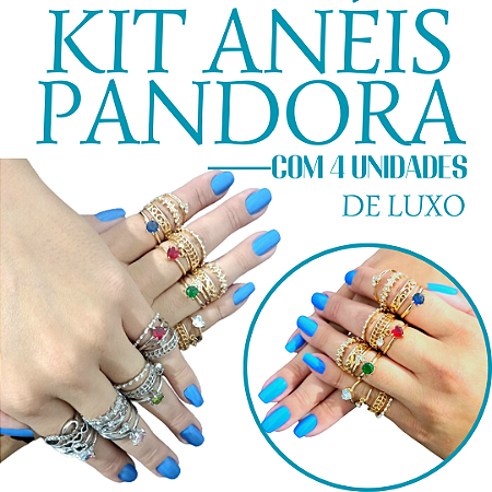 kit de Reposição de Anéis Pandora kit com 04 Anéis lindo
