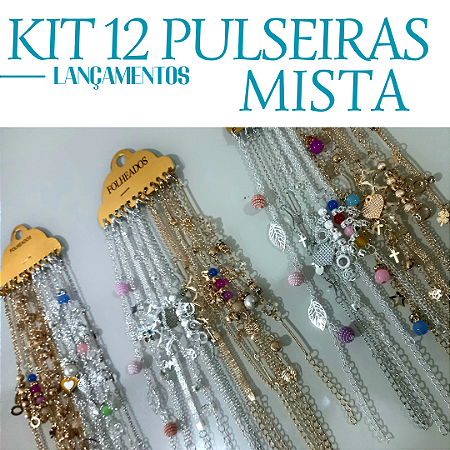 12 pulseiras Ouro e Prata com garantia de 1 ano Antialérgico e envio imediato