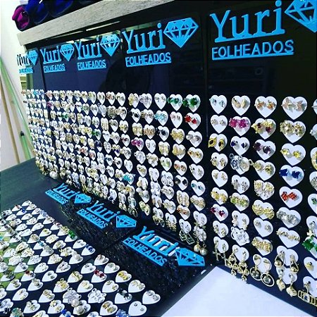 45 Brincos de bijuteria fina no Expositor Personalizado
