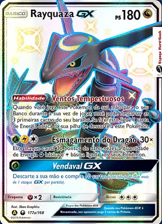 Carta Pokémon Lendário Rayquaza Gx Destinos Ocultos