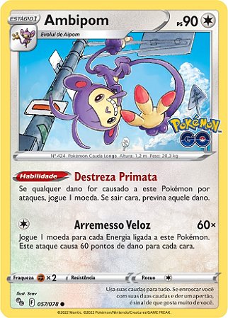 Ambipom (057/78) - Carta Avulsa Pokemon
