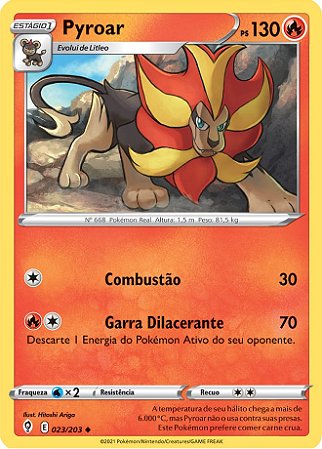 Pyroar (23/203) REV FOIL - Carta Avulsa Pokemon