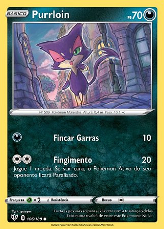 Purrloin (106/189) - Carta Avulsa Pokemon