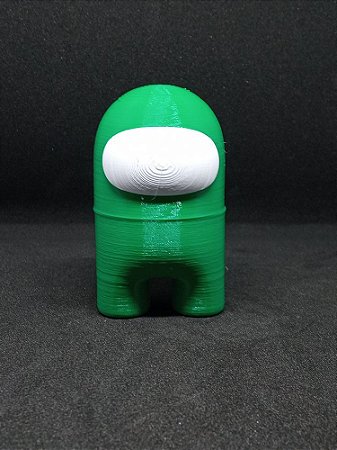 Among Us (Impostor) Verde-Branco - Boneco Colecionável 3D V2