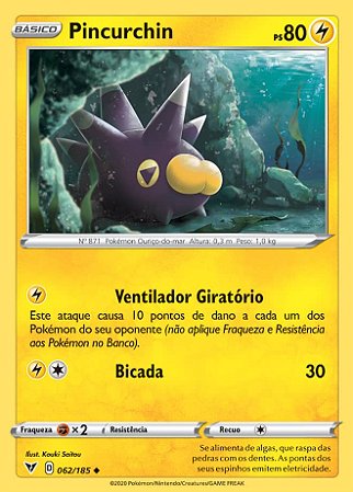 Pincurchin (062/185) - Carta Avulsa Pokemon