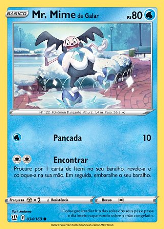 Mr. Mime de Galar / Galarian Mr. Mime (34/163) - Carta Avulsa Pokemon