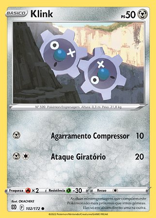 Klink (102/172) - Carta Avulsa Pokemon