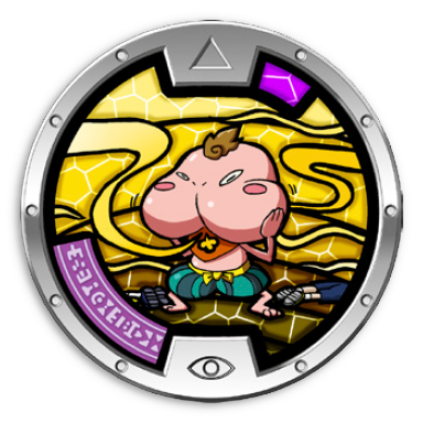 Flatundo / Cheeksqueek - Medalha Yokai Watch Série 2