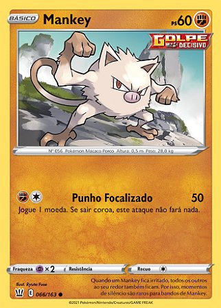Mankey (66/163) - Carta Avulsa Pokemon