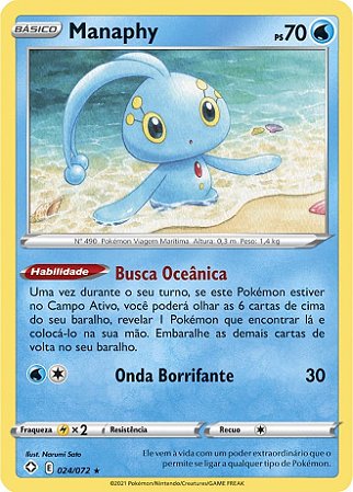 Manaphy (24/72) - Carta Avulsa Pokemon
