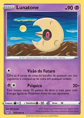 Lunatone (72/189) - Carta Avulsa Pokemon