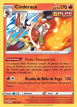 Cinderace (35/202) FOIL - Carta Avulsa Pokemon - Planeta Nerd-Geek