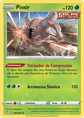 Pinsir (1/203) - Carta Avulsa Pokemon