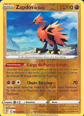 Zapdos de Galar / Galarian Zapdos (82/203) REV FOIL - Carta Avulsa Pokemon