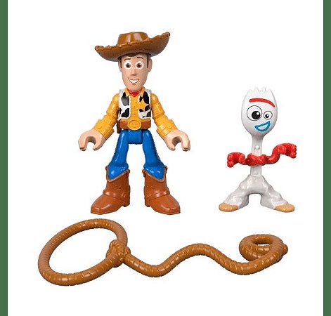 Woody e Garfinho (Toy Story 4) - Miniaturas Colecionaveis Articulados Imaginext (7cm)