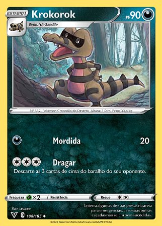 Krokorok (108/185) REV FOIL - Carta Avulsa Pokemon