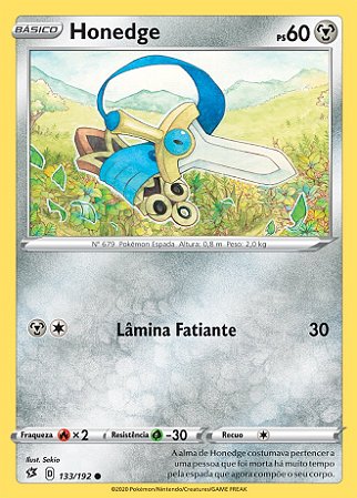 Honedge (133/192) - Carta Avulsa Pokemon