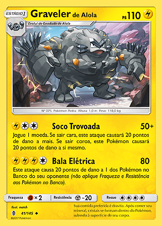 Graveler de Alola / Alolan Graveler (41/145) - Carta Avulsa Pokemon