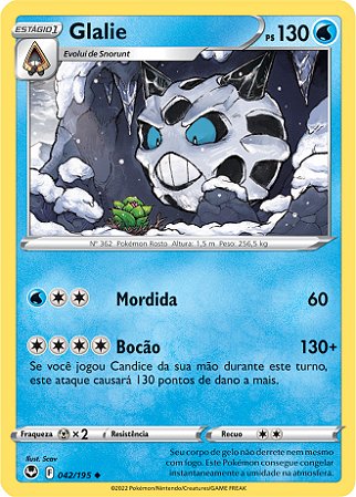 Glalie (042/195) - Carta Avulsa pokemon