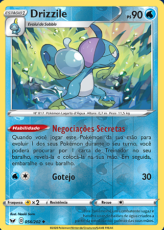 Drizzile (56/202) REV FOIL - Carta Avulsa Pokemon - Planeta Nerd-Geek