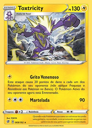 Toxtricity (carta rara) + Toxel (básico e evolução) - Pokémon TCG Cards  (original em português)