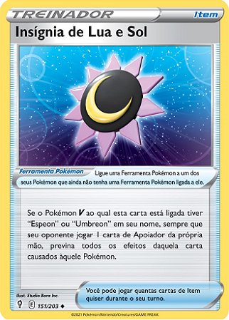 Insígnia de Lua e Sol / Moon & Sun Badge (151/203) - Carta Avulsa Pokemon