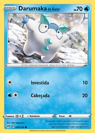 Darumaka de Galar / Galarian Darumaka (43/189) - Carta Avulsa Pokemon