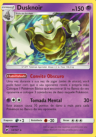 Dusknoir (53/147) FOIL - Carta Avulsa Pokemon