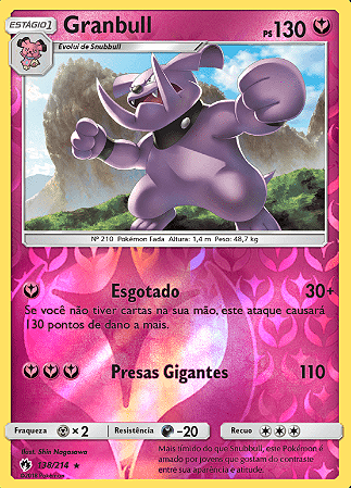 Granbull (138/214) REV FOIL - Carta Avulsa Pokemon - Planeta Nerd-Geek