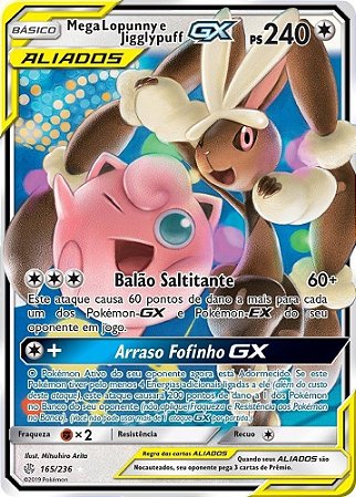 Mega Lopunny e Jigglypuff-GX (165/236) - Carta Avulsa Pokemon