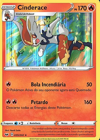 Cinderace (35/202) FOIL - Carta Avulsa Pokemon - Planeta Nerd-Geek