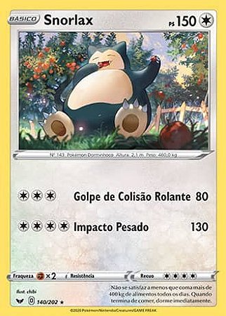 Snorlax (140/202) - Carta Avulsa Pokemon