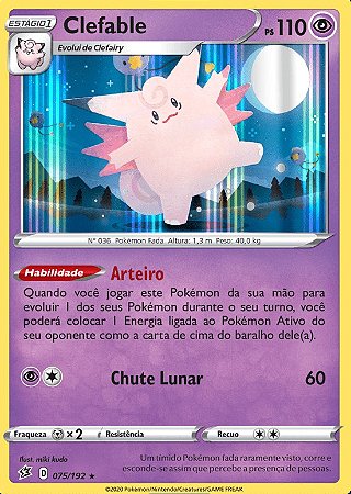 Clefable (75/192) FOIL - Carta Avulsa Pokemon