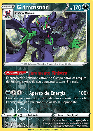 Grimmsnarl (125/192) REV FOIL- Carta Avulsa Pokemon