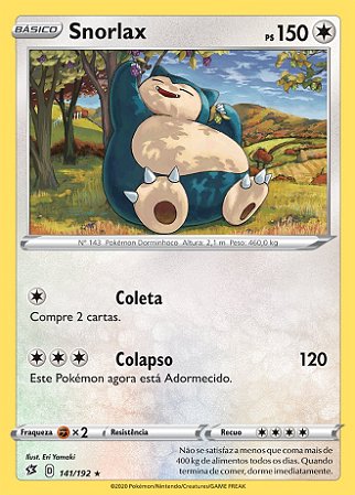 Snorlax (141/192) - Carta Avulsa Pokemon