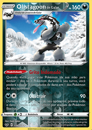 Obstagoon de Galar / Galarian Obstagoon (119/202) REV FOIL - Carta Avulsa Pokemon