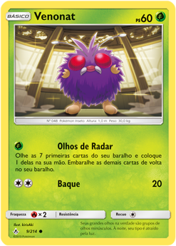 Venonat (9/214) - CArta Avulsa Pokemon