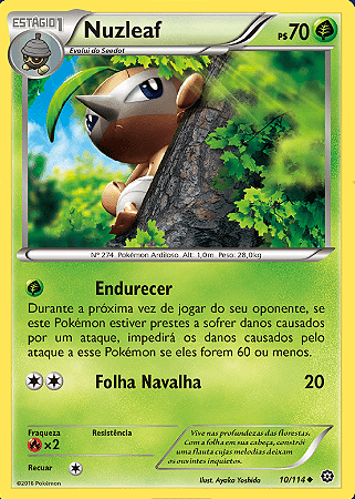 Nuzleaf (10/114) - Carta Avulsa Pokemon