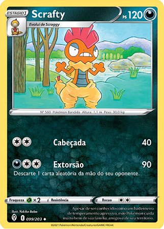 Scrafty (99/203) - Carta Avulsa Pokemon