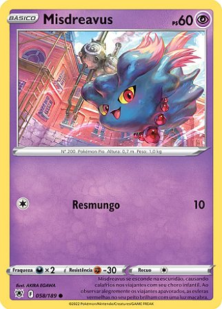 Misdreavus (058/189) REV FOIL - Carta Avulsa Pokemon