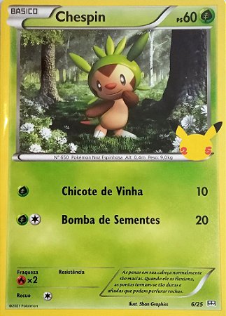 Chespin (6/25) - Carta Avulsa Pokemon