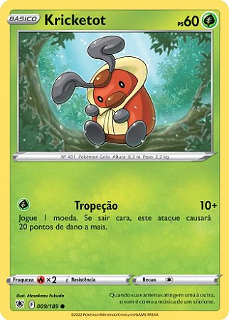 Kricketot (009/189) - Carta Avulsa Pokemon
