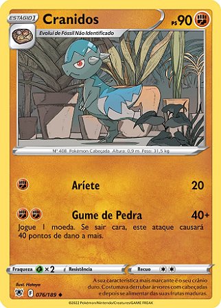 Cranidos (076/189) REV FOIL - Carta Avulsa Pokemon
