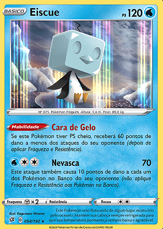 Eiscue (54/192) FOIL - Carta Avulsa Pokemon