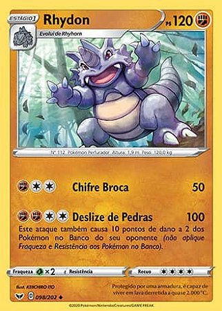 Rhydon (98/202) REV FOIL - Carta Avulsa Pokemon