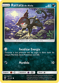 Rattata de Alola / Alolan Rattata (81/147) - Carta Avulsa Pokemon