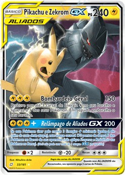 Pikachu e Zekrom-GX / Pikachu  Zekrom-GX (33/181) - Carta Avulsa Pokemon